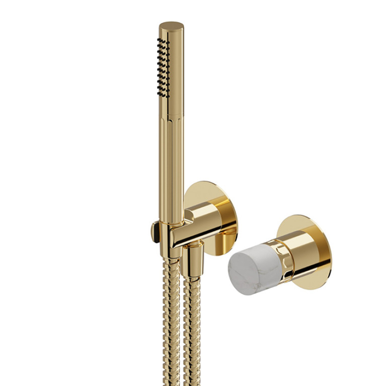 Newform Ionika allure bagno Внешняя часть прогрессивного смесителя с ручным душем , цвет: PVD glossy gold