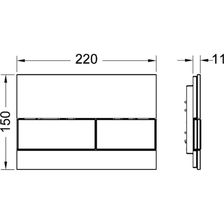 TECESquare, cтекло зеленое, клавиши хром глянцевый