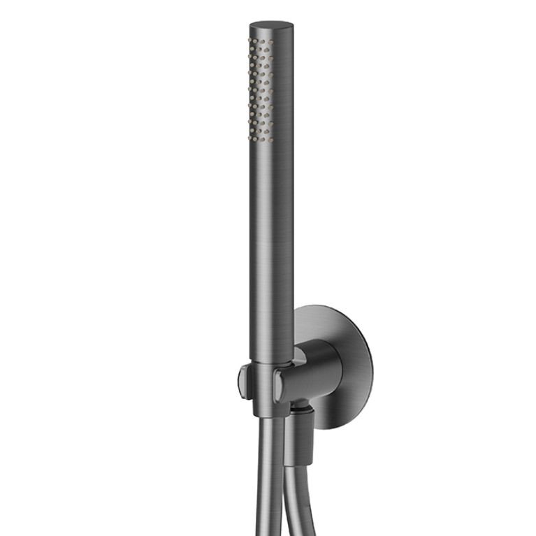 Newform X-Steel 316 Душевой комплект, вывод, держатель, шланг 150см., и душевая лейка, цвет: PVD Brushed gun metal