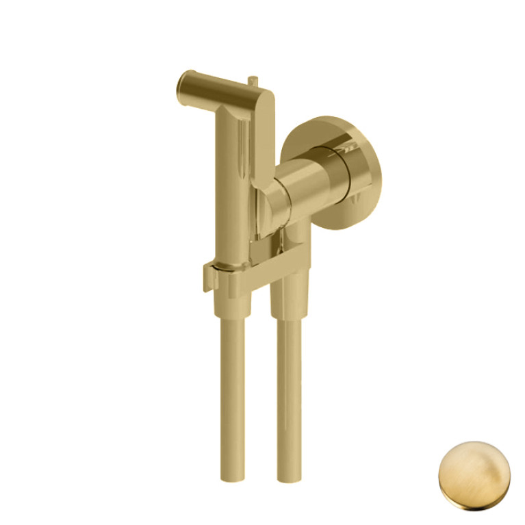Gattoni Набор Гигиенический душ со встроенным смесителем, шланг 100см, цвет: ORO BRUSH (цена по АКЦИИ с нашего склада!)