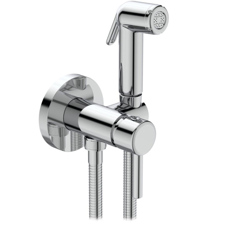 Ideal Standard Idealspray Гигиенический душ: встр. смеситель, держатель лейки, шланг 125 см, лейка - кнопка - пластик, цвет: хром