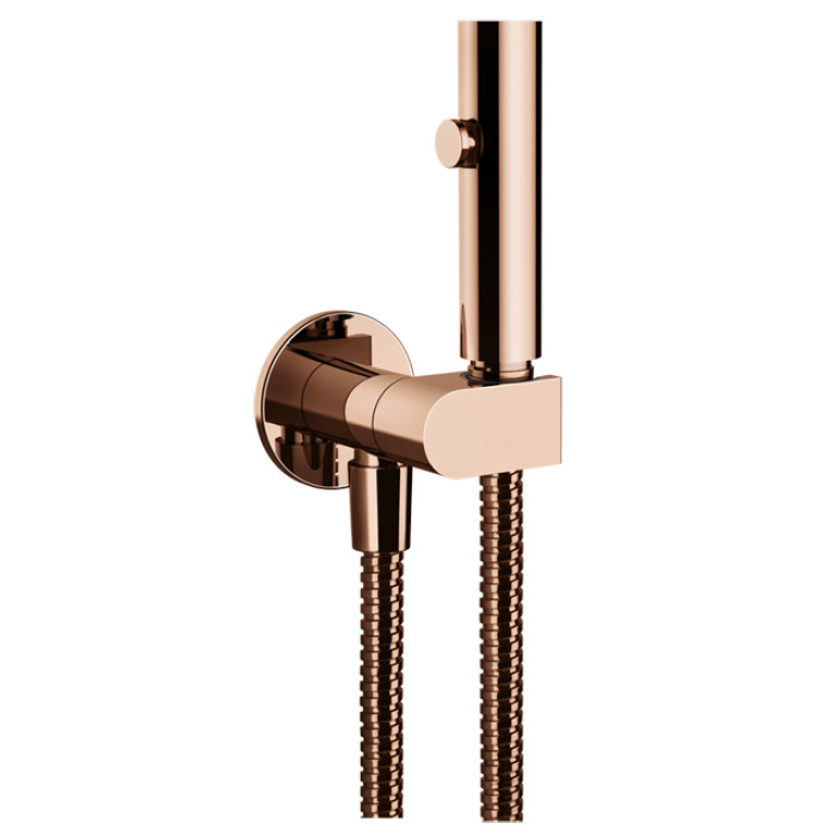 GESSI ELEGANZA Гигиенический душ с настенным держателем с подводом воды и шлангом 1250 мм., цвет Copper PVD