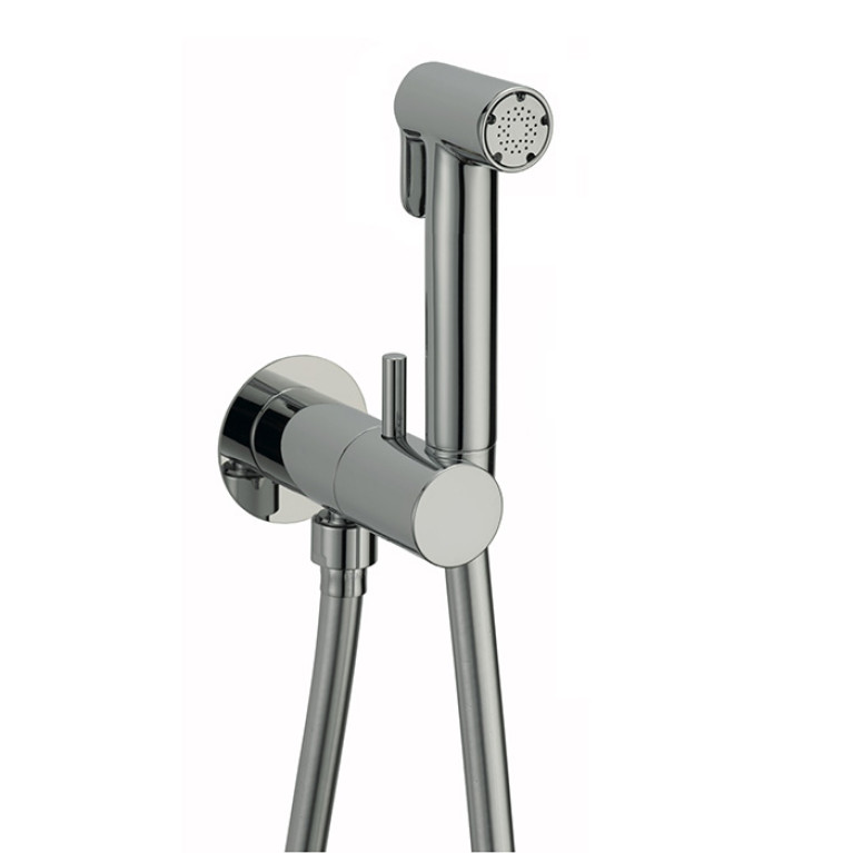 Cisal Shower Гигиен душ со шлангом 120 см,вывод с держателем и встр.смес. прогрессивный картридж,лейка латунь, цвет хром