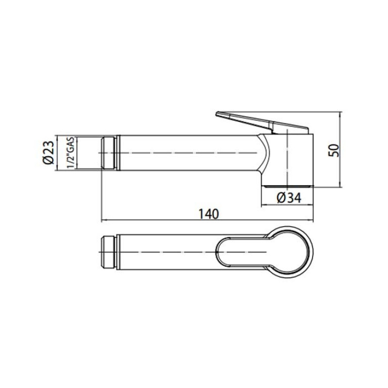 BOSSINI (PALOMA BRASS) Душевая лейка D 34 мм, с клапаном подачи, материал: латунь, цвет: Gold PVD