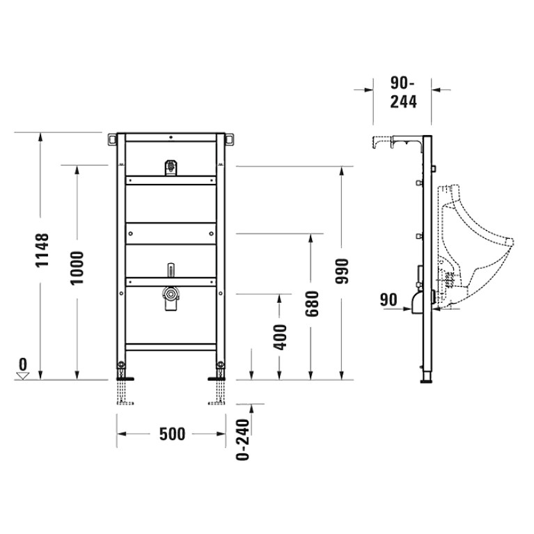 Duravit DuraSystem Инсталляция для писсуара 500хh1148 мм (Спец.цена из наличия)