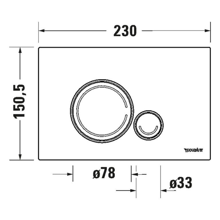 Duravit DuraSystem Beta 120 Клавиша смыва для унитаза, пластик, черный матовый (Спец.цена из наличия)