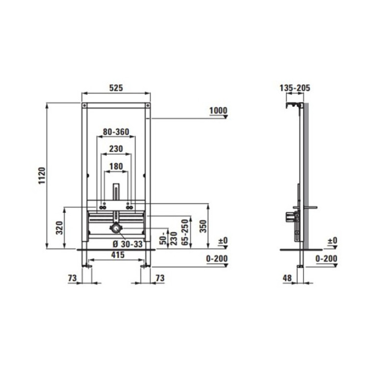 Laufen LIS CB1 Инсталляция для подвесного биде