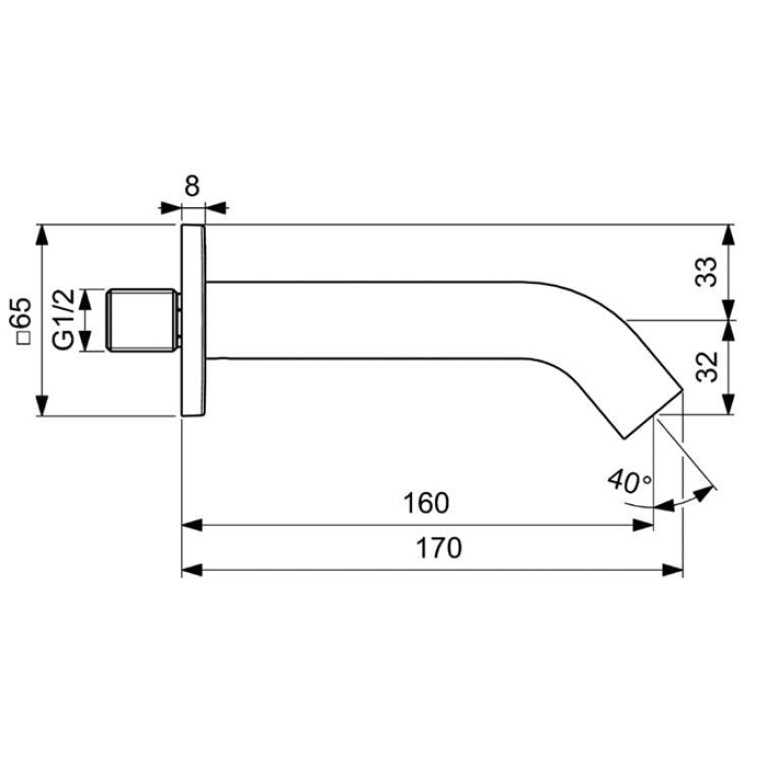 Ideal Standard Joy Neo Настенный излив, 17см, подключение G1/2, цвет: хром