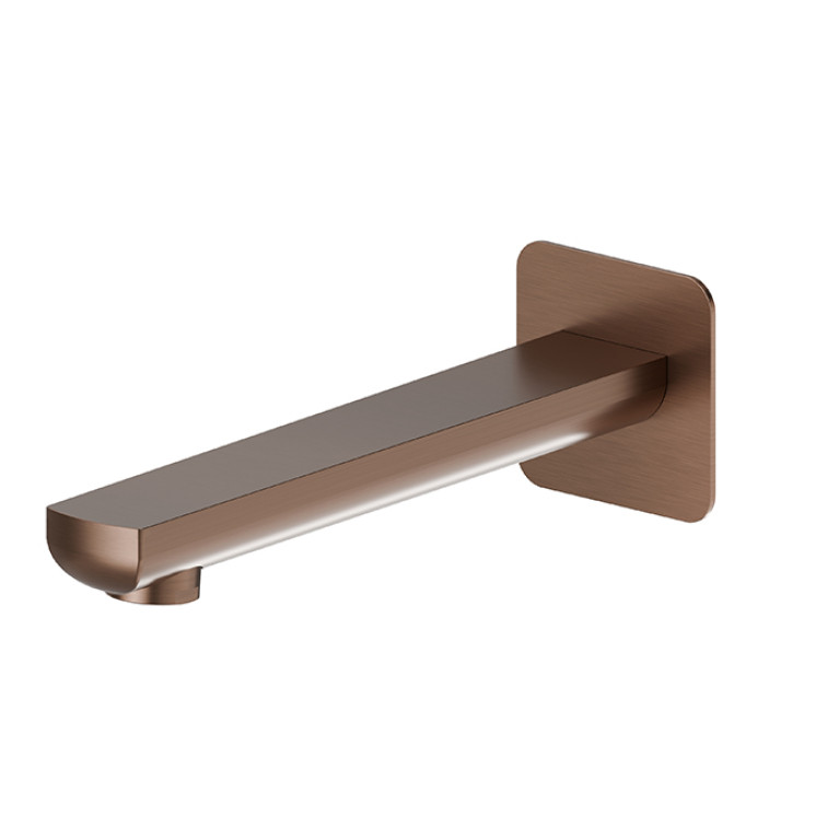 Newform Haka Излив для ванны из стены, длина 211 мм, с подключением на 1/2&rdquo;, цвет: PVD brushed copper bronze