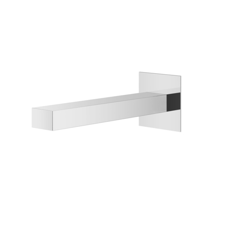 Plumberia Selection TAG Излив для раковины, настенный, длина 220 мм, 35X22, подкл. 1/2' с латунной накладкой 70X70 мм, хром