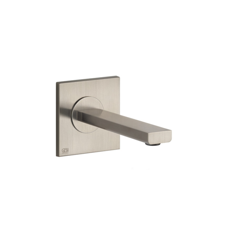 Gessi Emporio Via manzoni Настенный излив короткий, комбинируемый с удаленным управлением, цвет: Finox Brushed Nickel