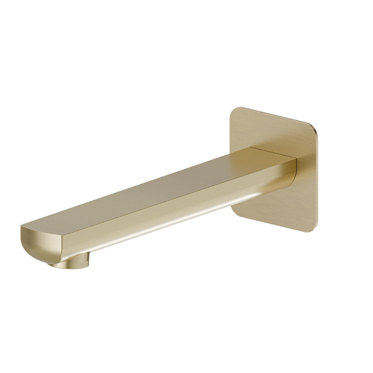 Newform Haka Излив для ванны из стены, длина 211 мм, с подключением на 1/2&rdquo;, цвет: PVD brushed gold