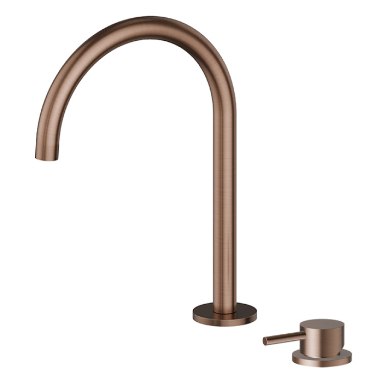 Newform X-Steel 316 Излив для раковиныс монтажом на борт без донного клапана, цвет: PVD brushed copper bronze