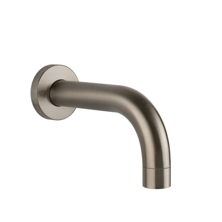 Gessi Emporio Via tortona Настенный излив для ванны короткий, комбинируемый с удаленным управлением, цвет: Finox Brushed Nickel