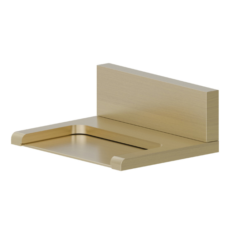 Newform Waterfalls Излив водопадный  настенного монтажа из латуни, цвет:  PVD brushed pale gold