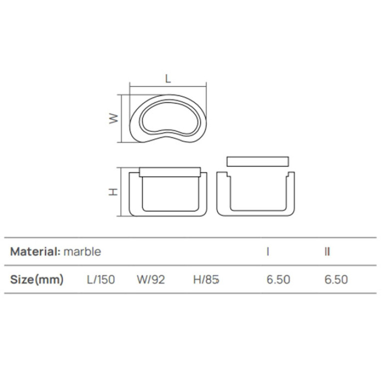 DEA DESIGN Marble Контейнер с крышкой из мрамора настольная h85х150х92 мм , цвет Statuario White