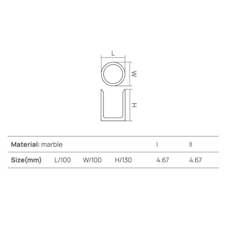 DEA DESIGN Marble Стакан из мрамора настольный h130х100х100 мм , цвет SG Stone Green