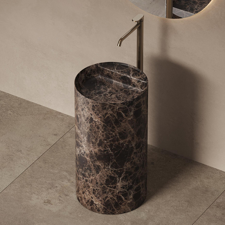 DEA DESIGN Marble Раковина Firenze из мрамора наполньная h850х450х450 мм , цвет Dark Emperador