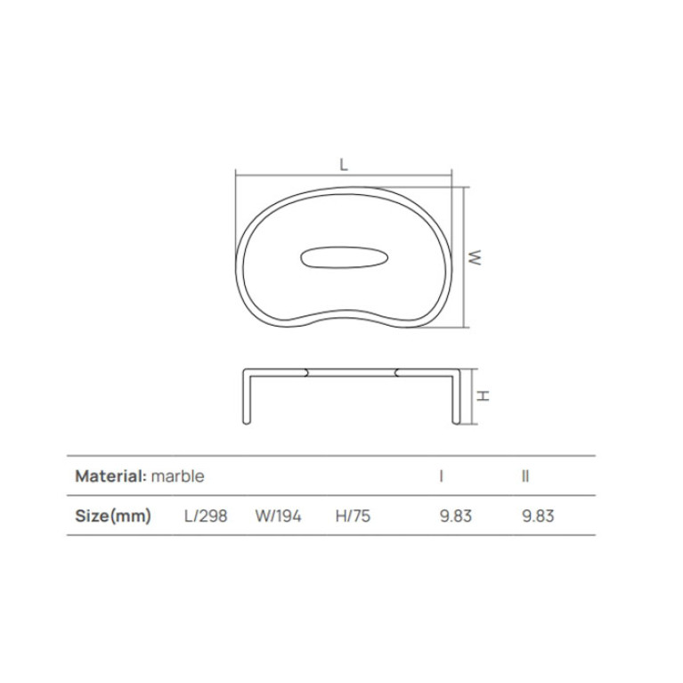 DEA DESIGN Marble Контейнер для салфеток из мрамора настольный h75х298х194 мм , цвет Statuario White