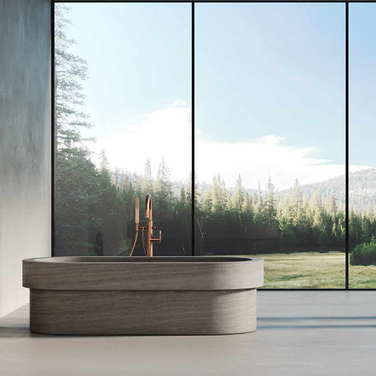 DEA DESIGN Marble Ванна Verona из мрамора отдельностоящая 1840х850хh540 мм , цвет Stone Silk