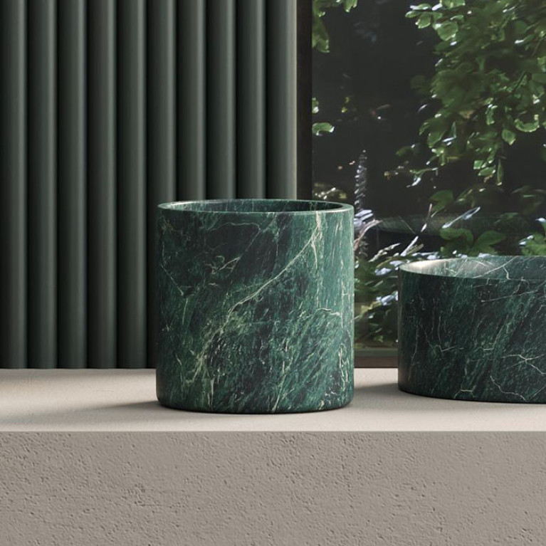 DEA DESIGN Marble Стакан из мрамора настольный h130х100х100 мм , цвет SG Stone Green