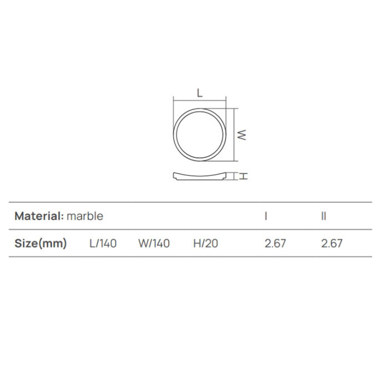 DEA DESIGN Marble Мыльница из  мрамора настольный h20 D140 мм , цвет SG Stone Green