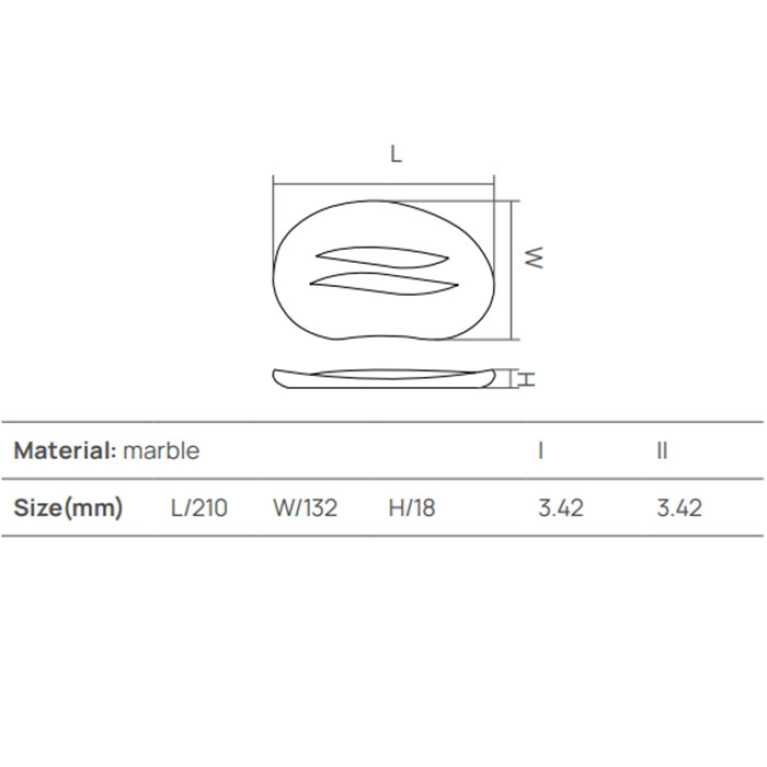 DEA DESIGN Marble Мыльница  из мрамора настольная h18х210х132 мм , цвет Statuario White