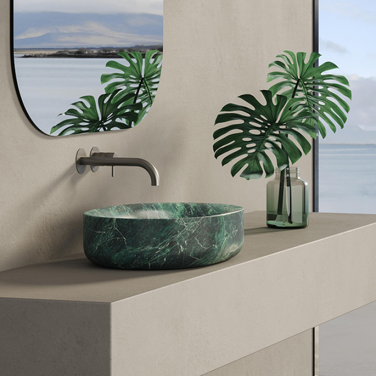 DEA DESIGN Marble Раковина Monza из мрамора настольная h150х615х420 мм , цвет Stone Green