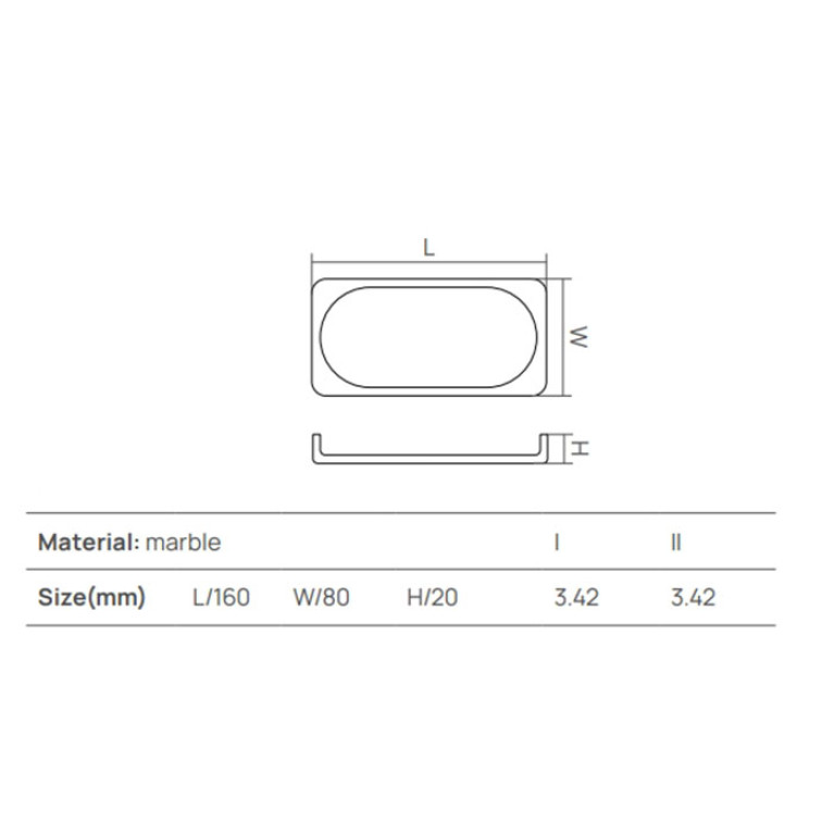 DEA DESIGN Marble Мыльница  из мрамора настольная h20х160х80 мм , цвет Travertine