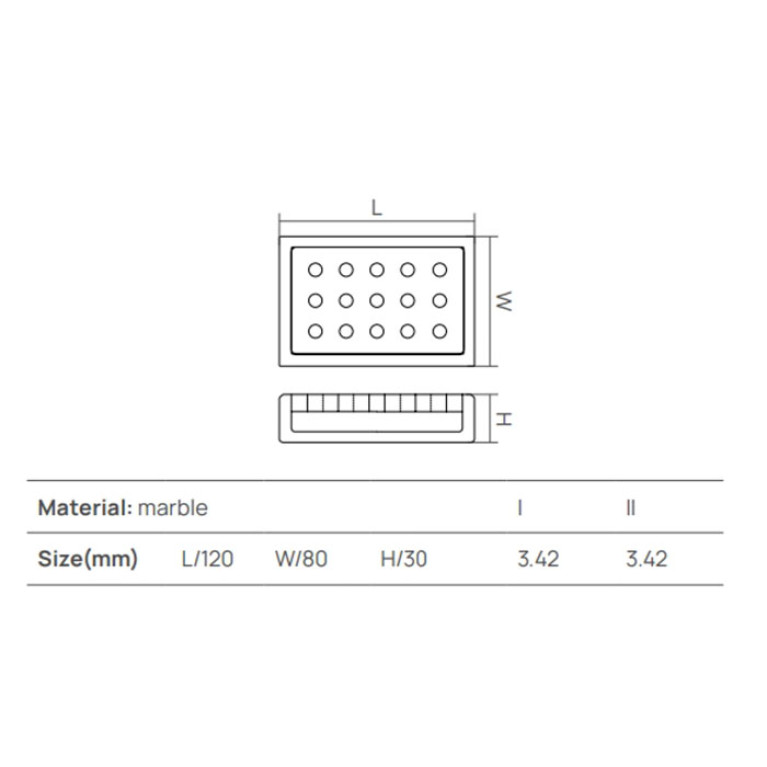 DEA DESIGN Marble Мыльница  из мрамора настольная h130х80х30 мм , цвет Statuario White