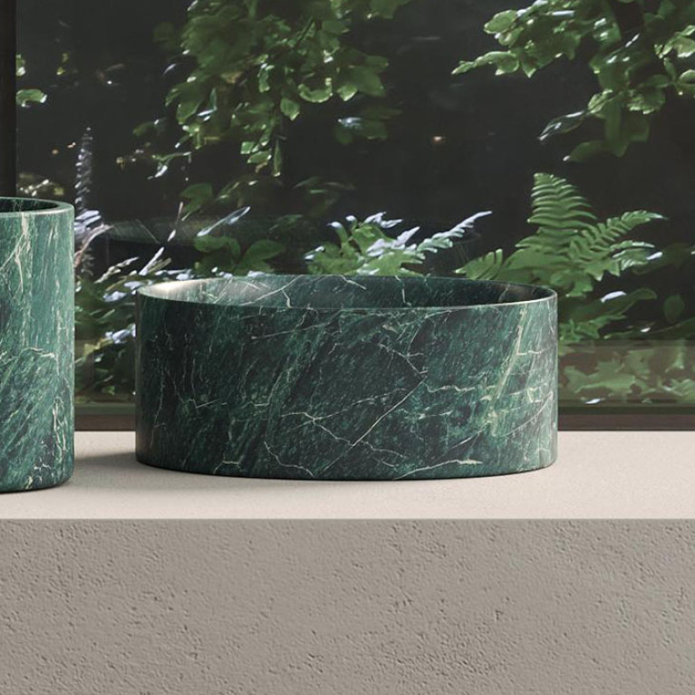 DEA DESIGN Marble Контейнер из  мрамора настольный h100 D250 мм , цвет SG Stone Green