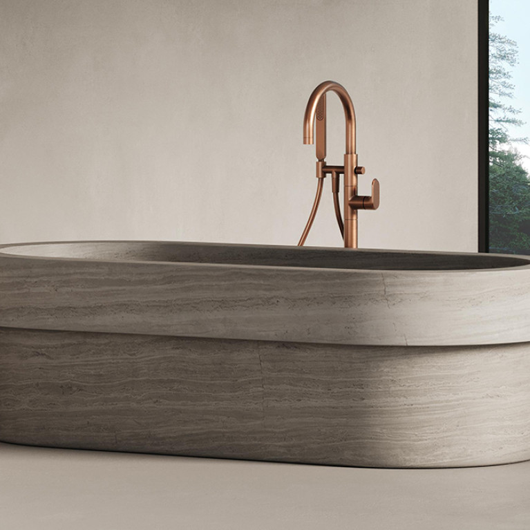 DEA DESIGN Marble Ванна Verona из мрамора отдельностоящая 1840х850хh540 мм , цвет Stone Silk
