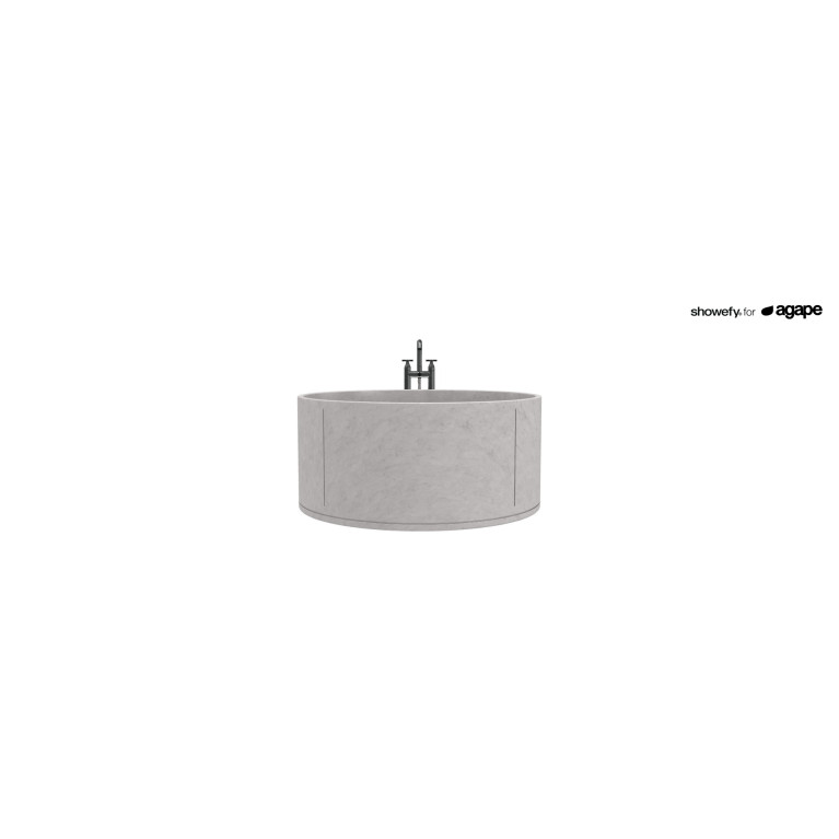 Agape In-Out Ванна отдельностоящая d129.4x59 см, круглая, мрамор Bianco Carrara