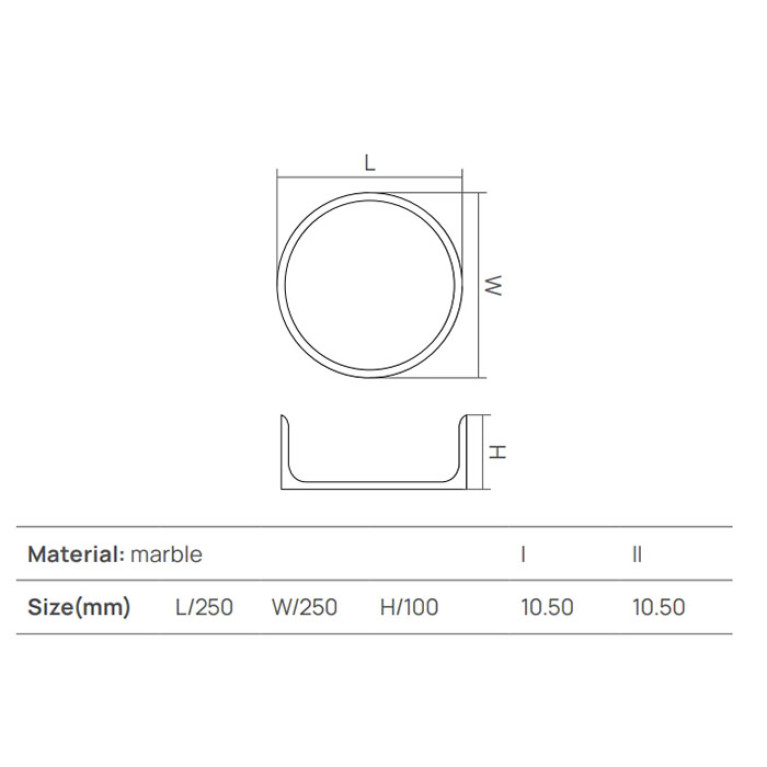 DEA DESIGN Marble Контейнер из  мрамора настольный h100 D250 мм , цвет SG Stone Green