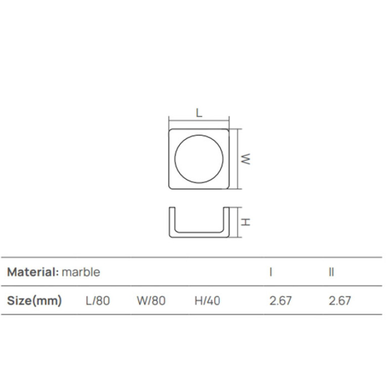 DEA DESIGN Marble Контейнер для ватных дисков  из мрамора настольный  h40х80х80 мм , цвет Travertine