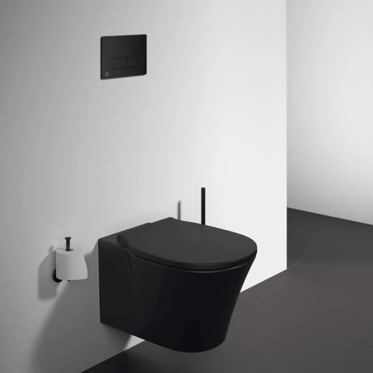 Ideal Standard Oleas M1 Механическая панель смыва, двойной смыв, покрытие soft touch цвет: черный матовый