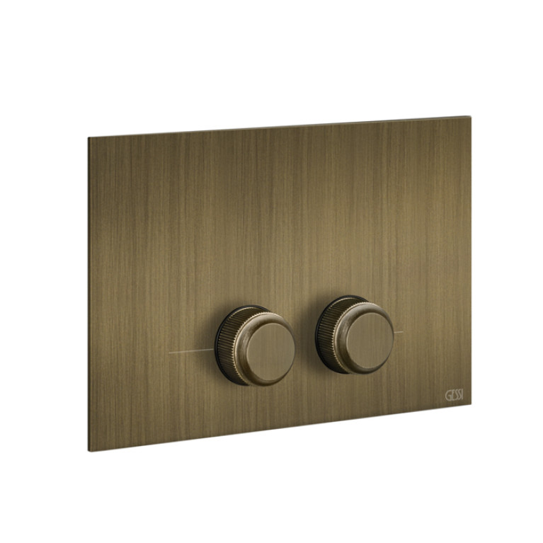 GESSI VENTI20 Клавиша смыва для унитаза двойная, для инсталляций Geberit Sigma8 и Sigma12, цвет Antique Brass