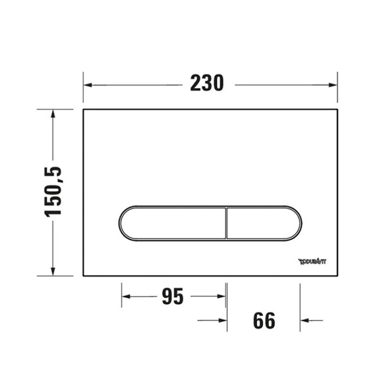 Duravit DuraSystem Beta 100 Клавиша смыва, цвет: хром (СПЕЦЕНА)
