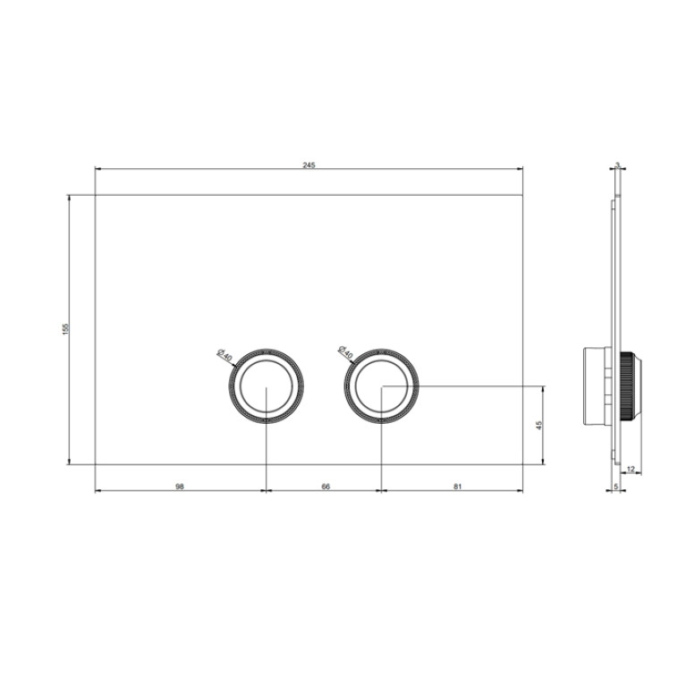 GESSI VENTI20 Клавиша смыва для унитаза двойная, для инсталляций Geberit Sigma8 и Sigma12, цвет Brass PVD