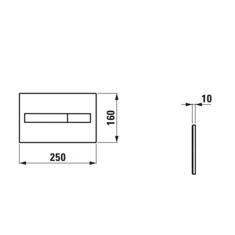 Laufen Installation System   LIS Смывная клавиша, двойной смыва, 250x10x160 мм AW1  хром матовый