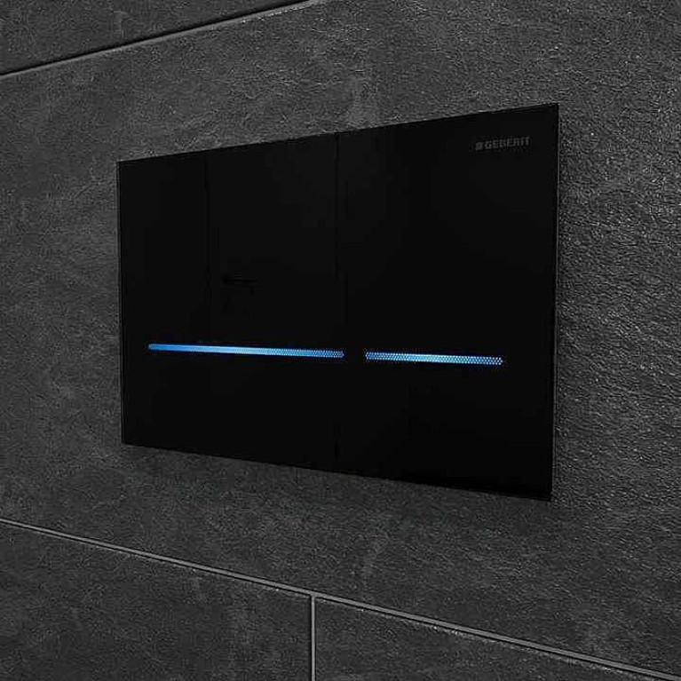 Geberit Sigma 80  Бесконтактная смывная клавиша, черное стекло (дополнительно нужен блок 115.861.00.6)