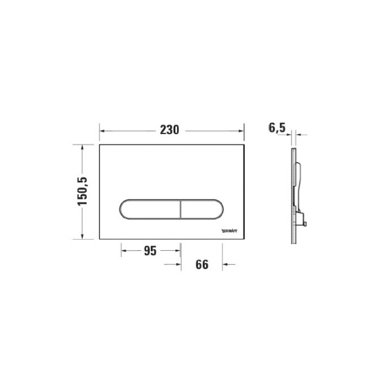 Duravit DuraSystem Beta 100 Клавиша смыва, цвет: хром матовый (СПЕЦЕНА)