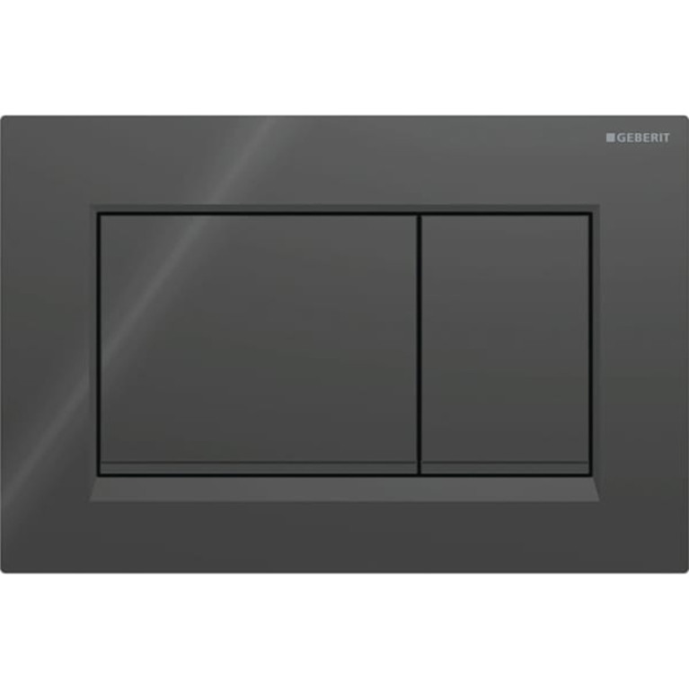 Geberit Sigma20 Клавиша для двойного смыва, квадратная: черные, декор. полоски: черный матовый (бывшая Sigma30)