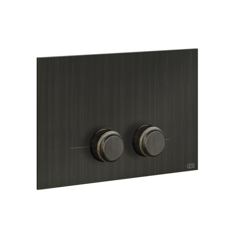 GESSI VENTI20 Клавиша смыва для унитаза двойная, для инсталляций Geberit Sigma8 и Sigma12, цвет Aged Bronze