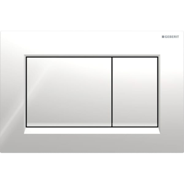 Geberit Sigma20 Клавиша для двойного смыва, квадратная: глянцевый хром, декор. полоски: матовый хром (бывшая Sigma30, замена 115.777.21.1, 115.777.DT.