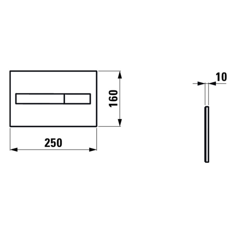 Laufen Installation System   AW3 AW1 Смывная клавиша, 250х10х160 мм, двойной смыв, цвет белый