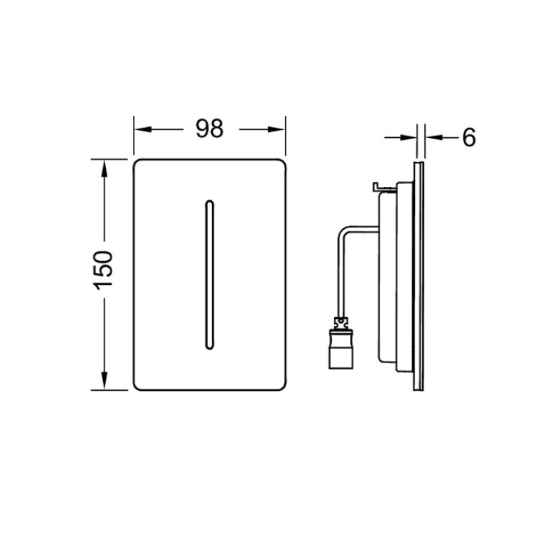 TECEfilo-Solid Urinal  Лицевая панель, сталь, черная матовая (без картриджа 9242091/9242092)