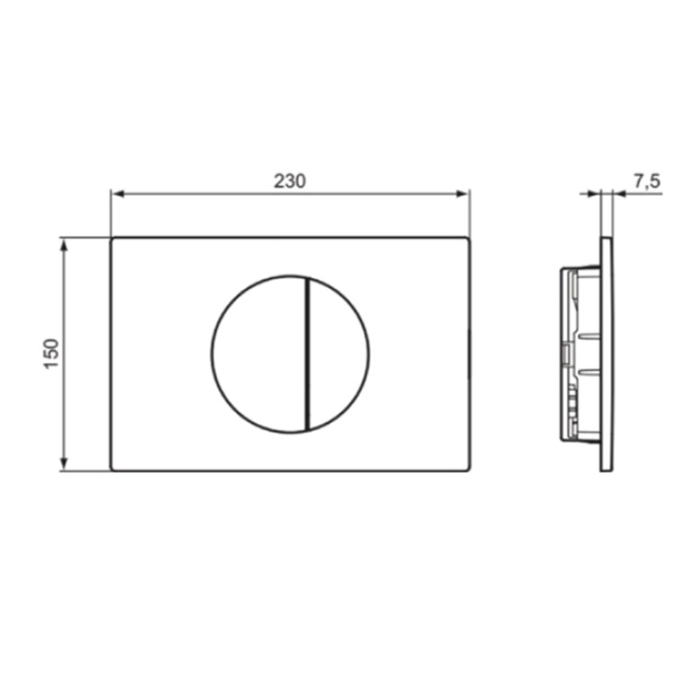 Ideal Standard Oleas M5 Механическая панель смыва, двойной смыв, цвет: PVD Magnetic Grey (Магнит)