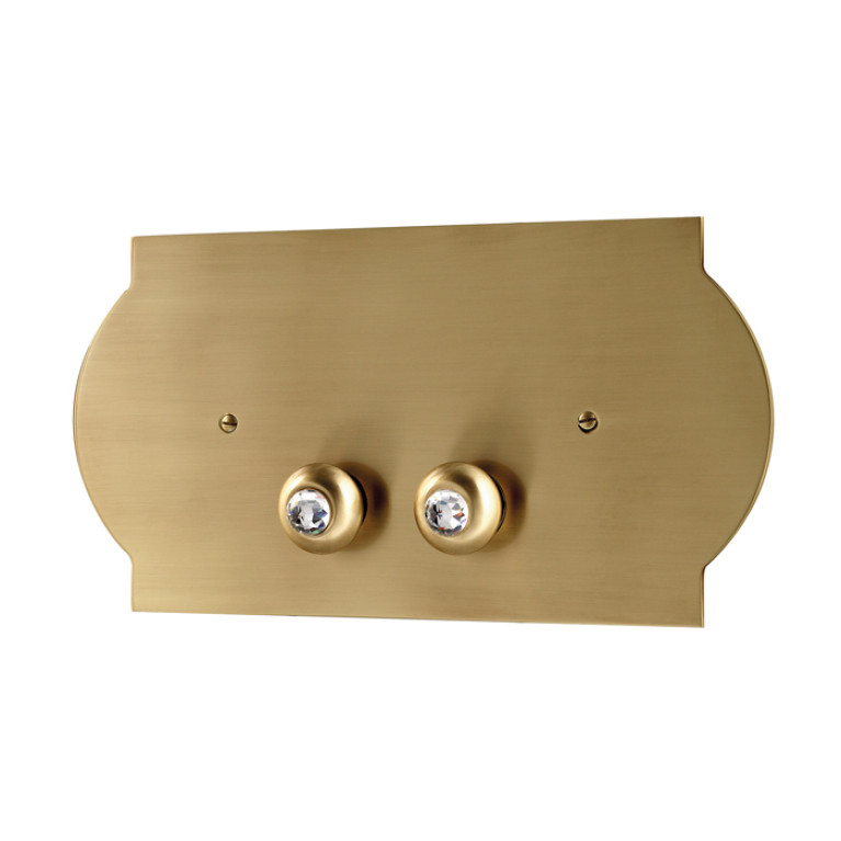 3SC Super-Placca Клавиша двойного смыва 33хh17х2,5 см для бачков Geberit, цвет Polished Brass/Swarovski