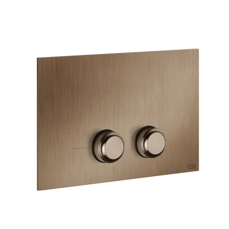 GESSI VENTI20 Клавиша смыва для унитаза двойная, для инсталляций Geberit Sigma8 и Sigma12, цвет Copper Brushed PVD